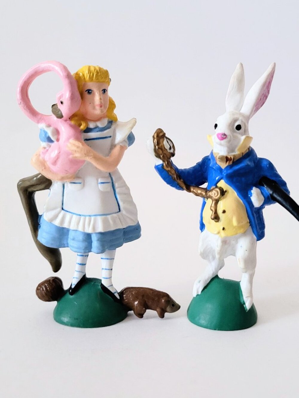 Vintage Alice in Wonderland and White Rabbit PVC Figures by Hamilton Gifts 1990